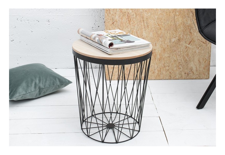 Dizajnov&yacute; pr&iacute;ručn&yacute; stol&iacute;k Storage II čierna/dub