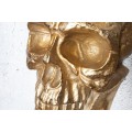 Dizajnová extravagantná nástenná lebka 40cm zlatá