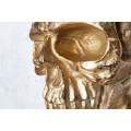 Dizajnová extravagantná nástenná lebka 40cm zlatá