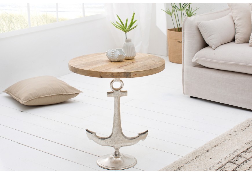 Dizajnový príručný stolík z masívu Kotva 56 cm