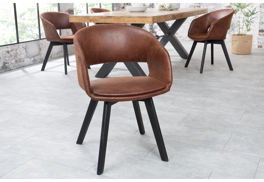 Dizajnová škandinávska stolička Nordic Star hnedá