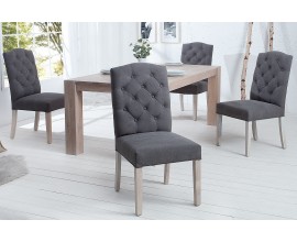 Dizajnová Chesterfield stolička Torino sivá
