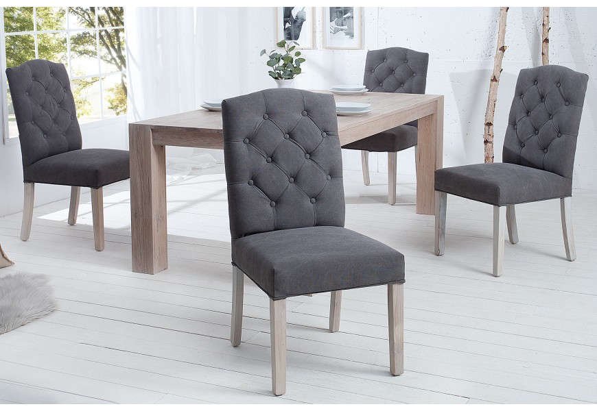 Dizajnov&aacute; Chesterfield stolička Torino siv&aacute;