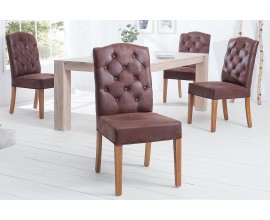 Dizajnová Chesterfield stolička Torino hnedá