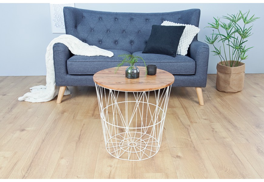 Dizajnov&yacute; pr&iacute;ručn&yacute; stol&iacute;k Storage 42cm biely