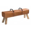 Dizajnová luxusná lavica Bock Kult z pravej kože 134cm