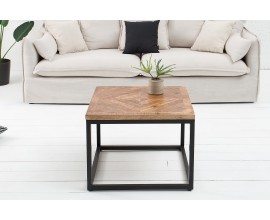 Dizajnový industriálny stolík Infinity 60 cm prírodný