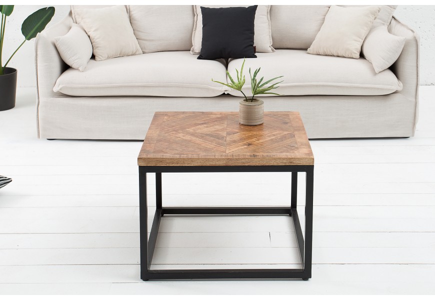 Štvorcový konferenčný stolík v industriálnom štýle Infinity