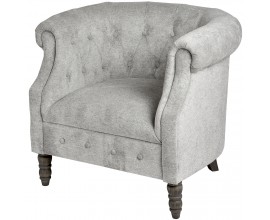 Luxusné koloniálne kreslo CHESTERFIELD Thatcher sivé