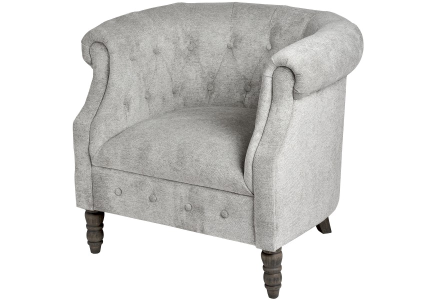 Luxusn&eacute; koloni&aacute;lne kreslo CHESTERFIELD Thatcher siv&eacute;