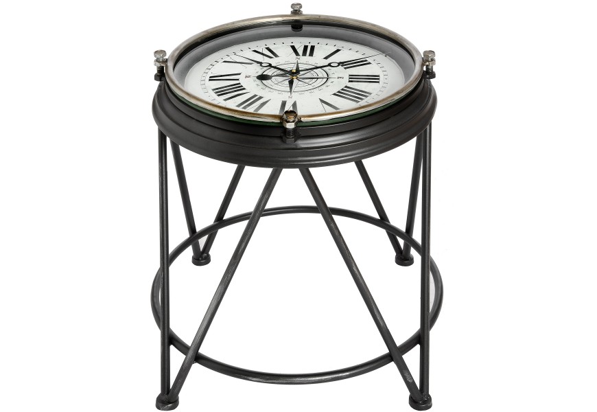 Dizajnov&yacute; industri&aacute;lny pr&iacute;ručn&yacute; stol&iacute;k Compass Clock