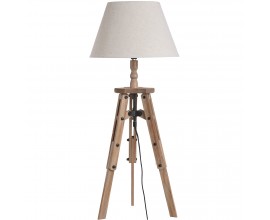 Dizajnová drevenná Tripod stolná lampa 