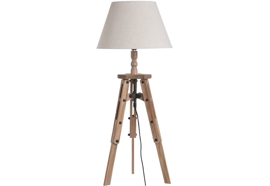 Dizajnová drevenná Tripod stolná lampa 