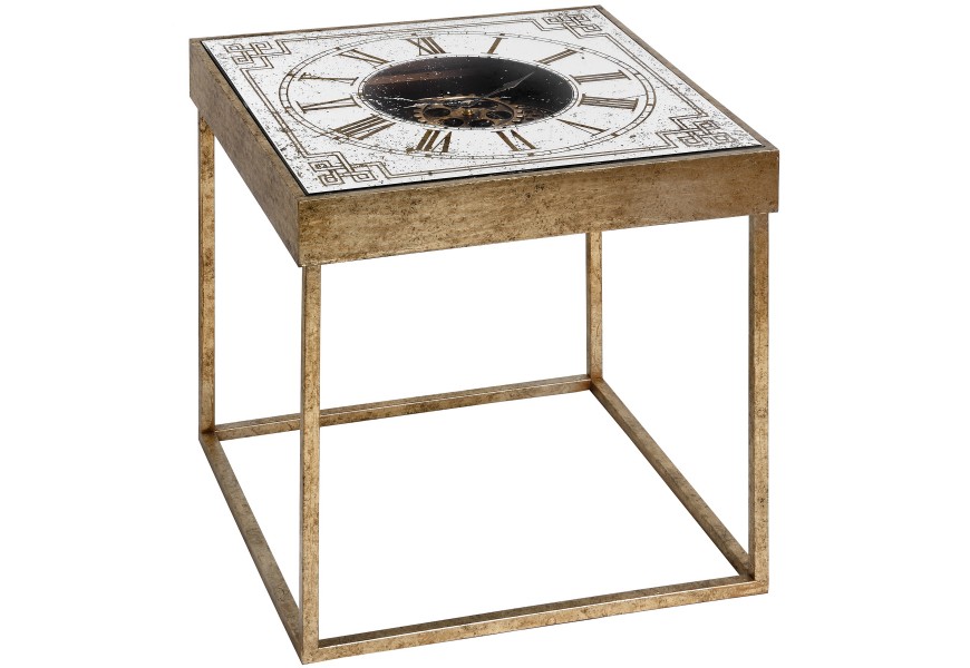 Dizajnov&yacute; pr&iacute;ručn&yacute; stol&iacute;k s hodinami hranat&yacute;