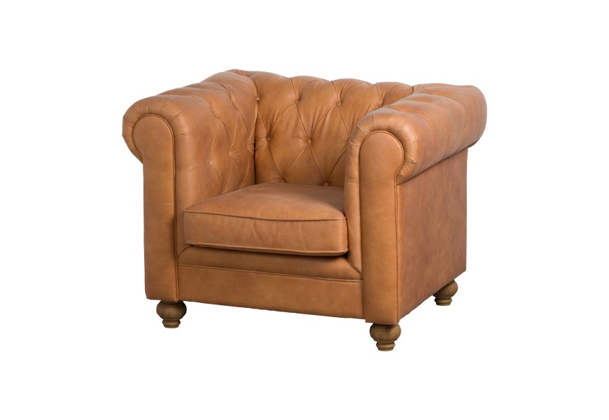 Elegantn&eacute; kreslo Chesterfield TAN