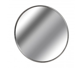 Dizajnové moderné veľké nástenné závesné zrkadlo Largo v minimalistickom tenkom okrúhlom kovovom ráme v striebornej farbe