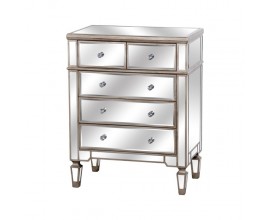 Luxusná zrkadlová komoda Belfry s piatimi zásuvkami 80 cm