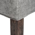 Chesterfield luxusná jedálenská stolička Thatcher sivá so striebornými aplikáciami a nohami z dreva 102cm