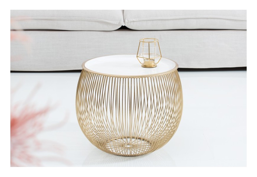 Dizajnový príručný stolík Storage 41cm zlatá