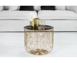 Dizajnový Art Deco príručný stolík Storage 42cm zlatá