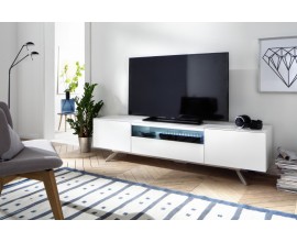 Dizajnový moderný TV stolík True White 185cm biely