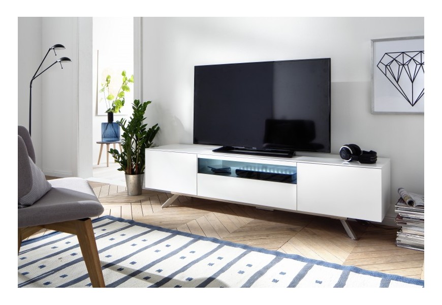 Dizajnov&yacute; modern&yacute; TV stol&iacute;k True White 185cm biely