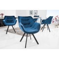Štýlová zamatová stolička Antik modrá
