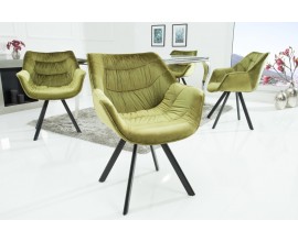 Štýlová zamatová stolička Antik zelená