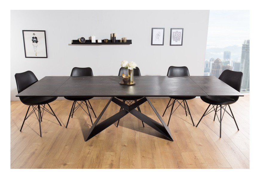 Moderný jedálenský stôl Black Widow rozložiteľný do dĺžky 260cm