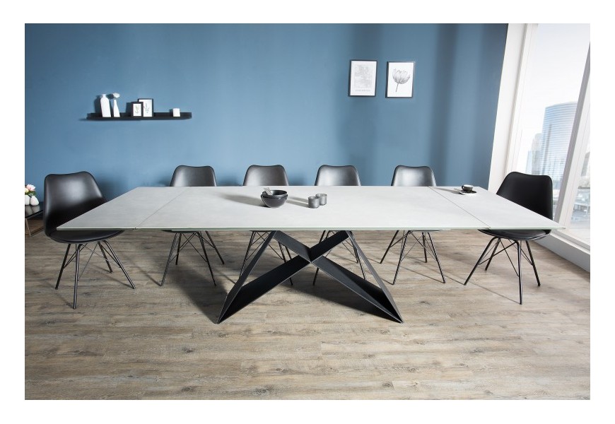 Dizajnov&yacute; jed&aacute;lensk&yacute; st&ocirc;l rozkladac&iacute; Black Widow 180-260cm siv&aacute;