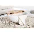 Dizajnový konferenčný stolík z masívu Spazio Mango biely
