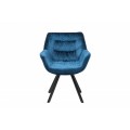 Štýlová zamatová stolička Antik modrá