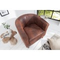 Štýlové čalúnené kreslo Colombo whiskey kožená hnedá