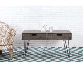 Dizajnový konferenčný stolík z masívu Leeds 100cm sivý