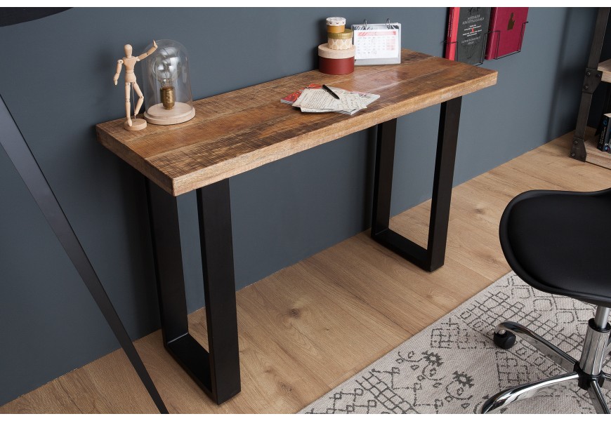 Dizajnová industriálna konzola z masívu Iron Craft 115cm