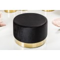 Luxusná zamatová taburetka Modern Barock 55cm čierna/zlatá