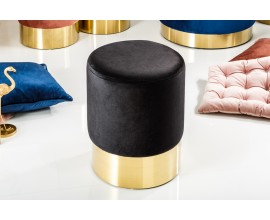 Luxusná zamatová taburetka Modern Barock čierna