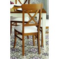Luxusná jedálenská stolička Cruceta z masívneho dreva s čalúnením 97cm