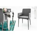 Dizajnov&aacute; modern&aacute; jed&aacute;lensk&aacute; stolička Milano zamatov&aacute; siv&aacute;
