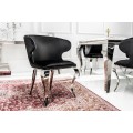 Luxusná stolička Modern Barock II zamatová čierna 79cm