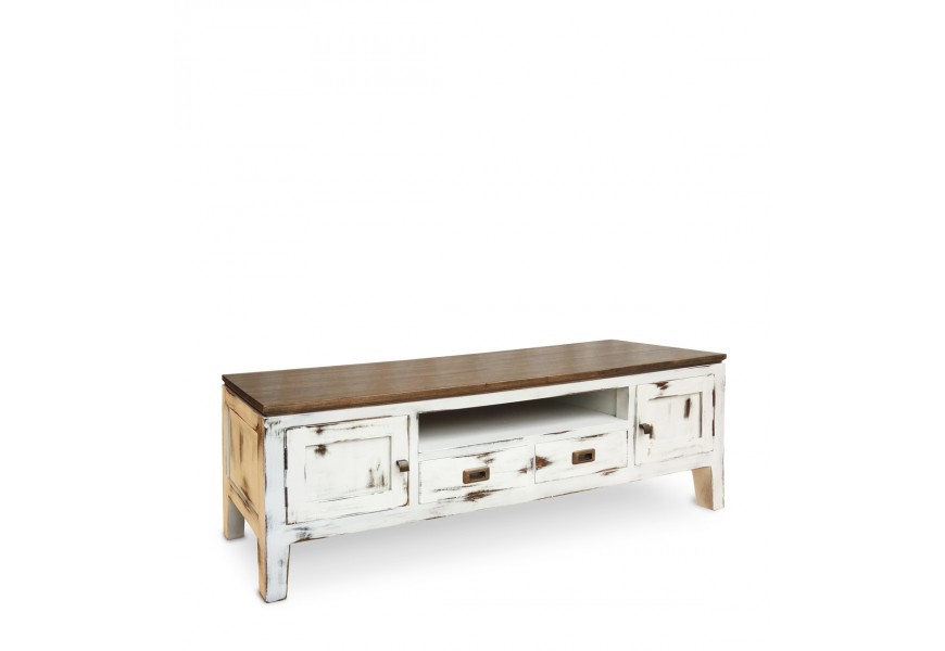 Jedinečn&yacute; TV stol&iacute;k BLANC z mas&iacute;vu