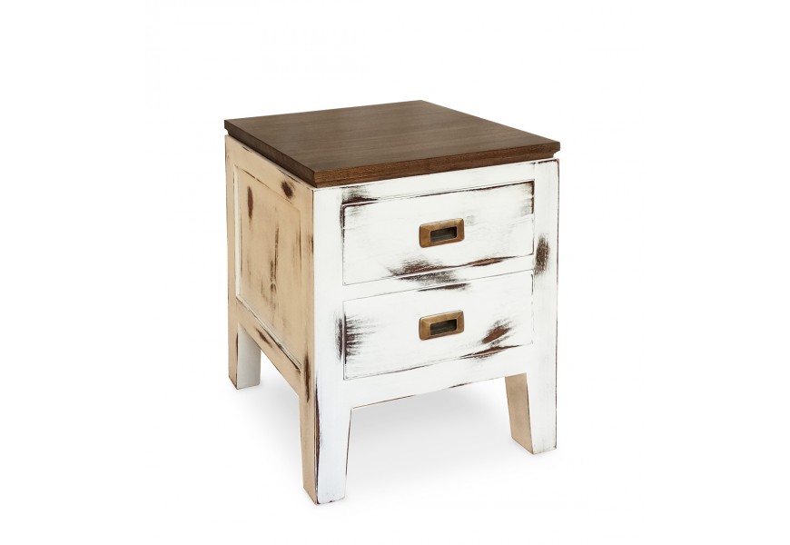 Jedinečn&yacute; nočn&yacute; stol&iacute;k BLANC z mas&iacute;vu