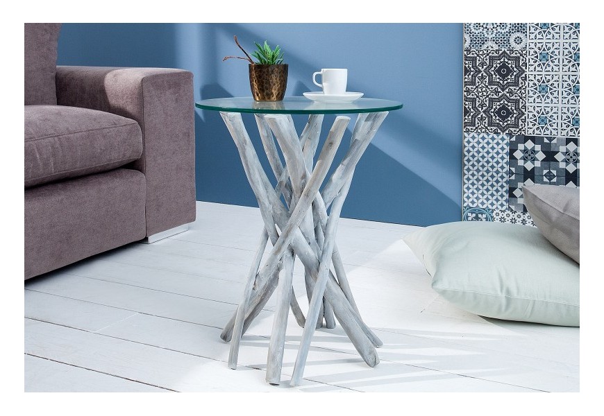 &Scaron;t&yacute;lov&yacute; jedinečn&yacute; odkladac&iacute; stol&iacute;k Drift 35cm siv&aacute;