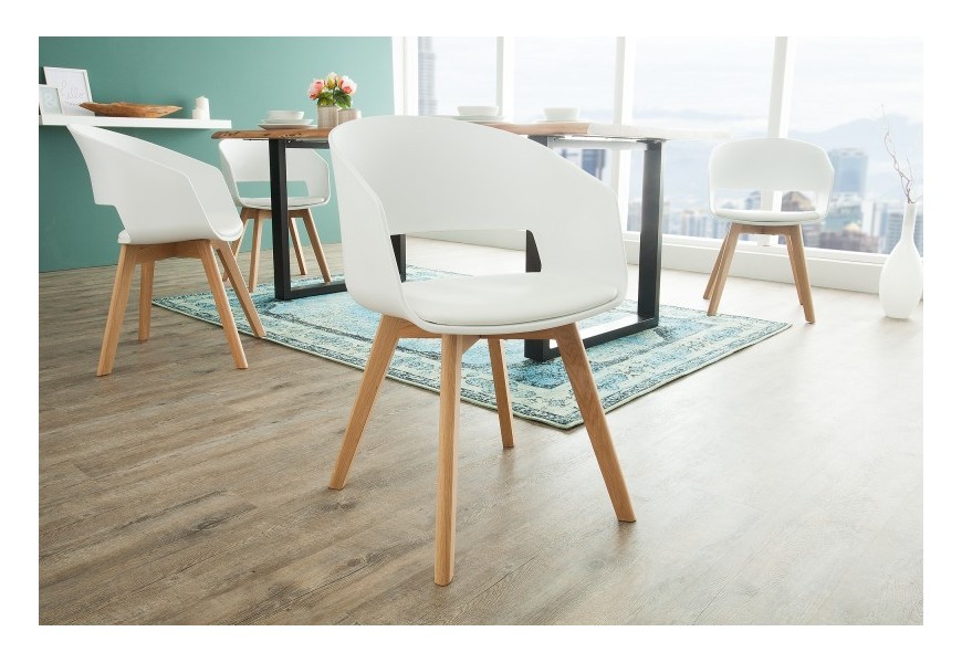 Dizajnov&aacute; &scaron;kandin&aacute;vska stolička Nordic Star biela