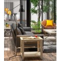 Štýlový dizajnový príručný stolík Verona z masívneho dreva so sklenenou poličkou 55cm
