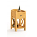 Dizajnový vidiecky nočný stolík Verona z masívneho dreva so zásuvkou a úložným priestorom 70cm 