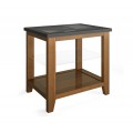 Štýlový dizajnový príručný stolík Verona z masívneho dreva so sklenenou poličkou 55cm