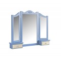 Štýlové toaletné zrkadlo Decco modrá/biela