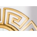 Art deco okrúhle nástenné zrkadlo Euphoria so zlatým kovovým rámom s geometrickým vzorom a hladkým lesklým povrchom 85 cm