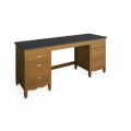 Klasický dizajnový písací stolík so šiestimi zásuvkami Amberes z kvalitného borovicového dreva v modernom prevedení 160-210cm